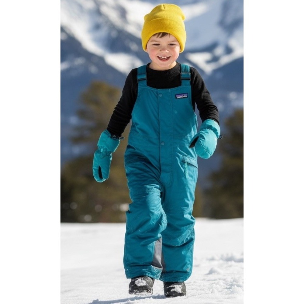 Patagonia Snow Bibs Ski Pants Kid Toddler Girl Boy Sz 4T Turquoise H2No Ski